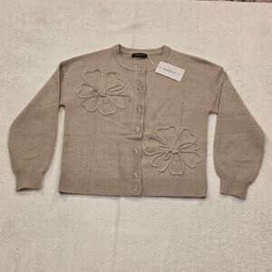 Merokeety Oatmeal Cardigan Womens Small NWT